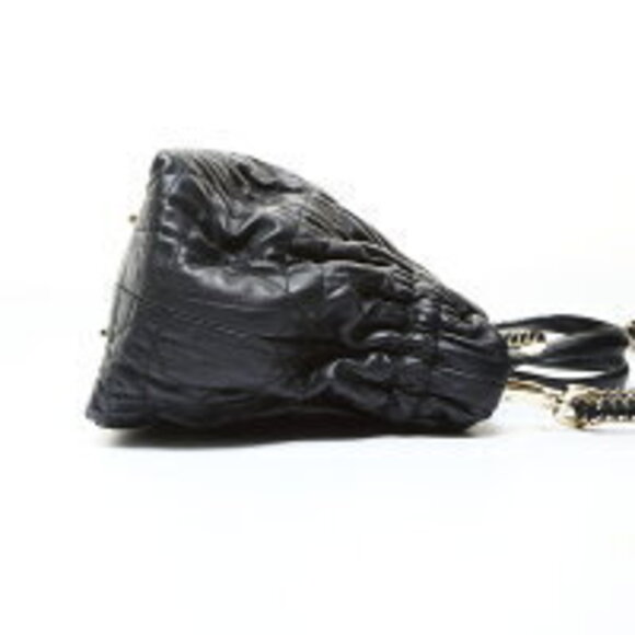 Christian Dior Leather Gathered 2way Tote Bag black WS26549  Christian Dior Leather Gathered Tote Bag Black